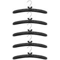 5 Pcs Women'S Satin Padded Hangers, Non-Slip Thick Foam Black Hangers.