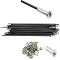 Bike Spokes 26" Any Bicycle Stainless Steel Bicycle Spokes With Nipples 10 pcs Black. 