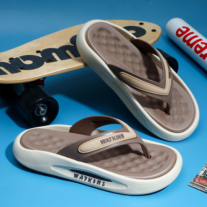 Walking on Shit Touching Word Slippers Baby Boy and Girl Summer Thick Bottom for Outdoors Non-Slip Beach Casual High-End Flip-Flops Men