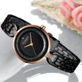 Curren 9052 Luxury Brand Fashion Stainless Steel Wrist Watch For Women - Black. 