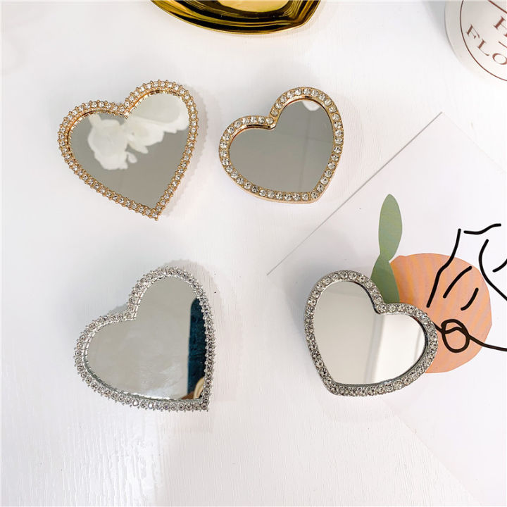 Temperament, diamond-encrusted bracket, flat telescopic air cushion, DIY Internet celebrity mobile phone buckle, desktop mirror, ring buckle, light luxury, niche