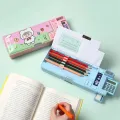 With Calculator Pencil Case Double Layer Pencil Sharpener Pencil Box Plastic Astronaut/Animal Design Stationery Storage Box. 