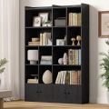 IRONCK Bookshelves and Bookcase, 6 Tiers Large Bookshelf with 4 Doors, Floor Standing Tall Display Storage Shelves for Home Office, Living Room, Bedroom, 72/48.