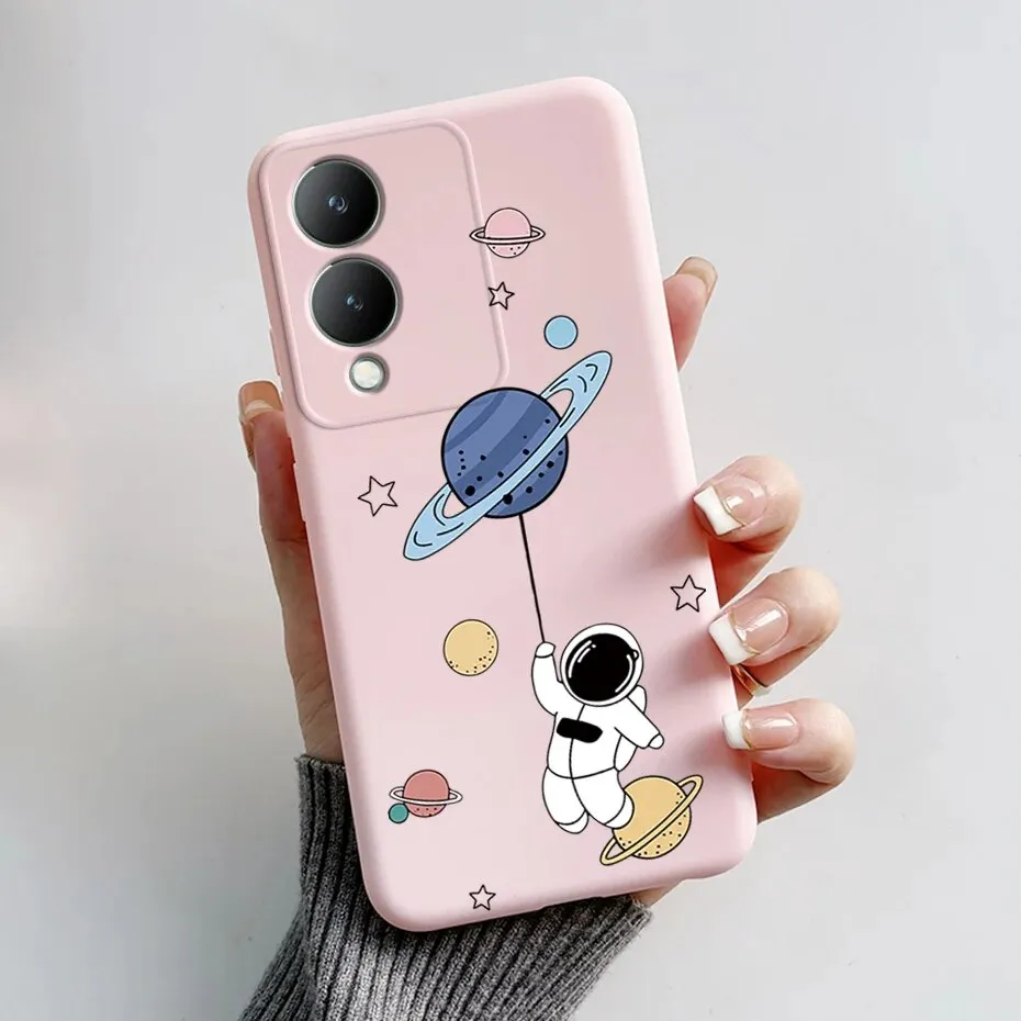 For Vivo Y17s Case Cute Panda Candy Painted Cover Soft Phone Case