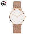 New 520 Valentine's Day Selected Gift for Men Lady Couple Simple Watch Stainless Steel Mesh Waterproof Quartz Watch.