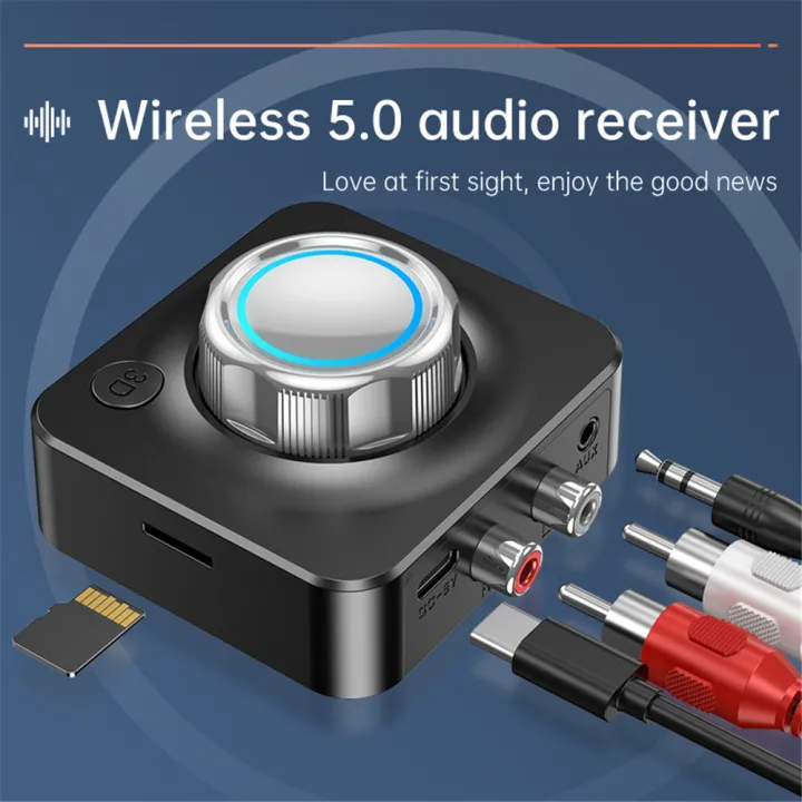 Bluetooth%205.0%20Audio%20Receiver%203D%20Stereo%20Music%20Wireless%20Adapter%20TF%20Card%20R/L%20RCA%203.5mm%20AUX%20Jack%20For%20Car%20kit%20Wired%20Speaker/Headphone%20-%20Image%205