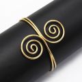 Punk Bohemian Metal Swirl Spiral Upper Arm Open Cuff Bracelet Bangle Adjustable Armlet Armbands Gypsy Turkish Party Jewelry. 