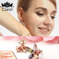 Women\'s Fashion Gorgeous Multicolor Zircon Flower Ear Studs Earrings Jewelry. 