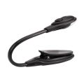 2X Mini Flexible Clip-on Bright Booklight LED Travel Book Reading Lamp White Light Book Holder Small Table Lamp Black. 