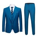 men's fashion 3 piece wedding suit fashion men's slim solid color business office suit sets large size men Blazer+pants+vest.