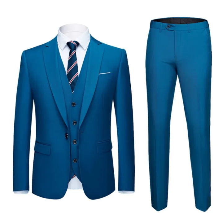 men's%20fashion%203%20piece%20wedding%20suit%20fashion%20men's%20slim%20solid%20color%20business%20office%20suit%20sets%20large%20size%20men%20Blazer+pants+vest%20-%20Image%203