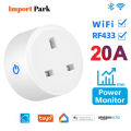 Wifi Smart Socket Plug can control remotely work with tuya app smart home voice control with google home mini and alexa work like sonoff smart wifi plug. 