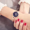 【VisioN Shop】Kezzi Bracelet Ladies Starry Sky Blue Stainless Steel Dress Quartz Watches Gold Color Wristwatches For Woman. 