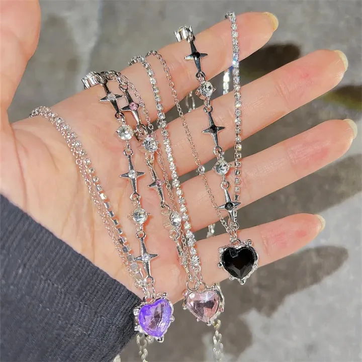 Y2K%20Purple%20Crystal%20Heart%20Pendant%20Necklace%20Women%20Sweet%20Cool%20Girl%20Punk%20Clavicle%20Chain%20Fashion%20Aesthetic%20Necklace%20Jewelry%20Gift%202023%20-%20Image%204