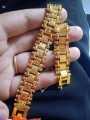 Gold Plated Chain Bracelet Wrist Jewelry Gift For Men - Golden.