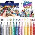 STA Acrylic Paint Marker Pens – 12 Colors, Permanent Art Markers for DIY on Glass, Ceramic, Rock, Wood, Canvas, Metal, and Fabric – Highly Pigmented for Beginners, Hobbyists & Professionals. 