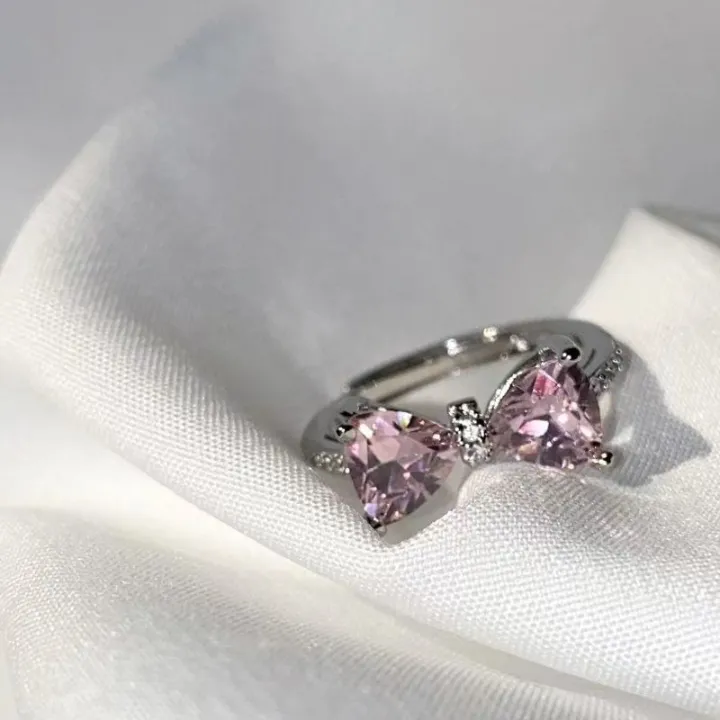 Stylish%20Pink%20Zircon%20Studded%20Crystal%20Duo%20Butterfly%20Open%20Ring%20-%20Image%208
