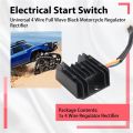 Universal 4 Wire Full Wave Black Motorcycle Regulator Rectifier 12V DC Bike Quad. 
