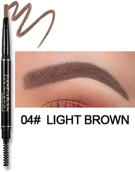 HANDAIYAN Eyebrow Tattoo Pencil Brush Double Ended Microblading Lasting Fine Sketch Tint Liquid Eyebrow Pen -#04-Light Brown