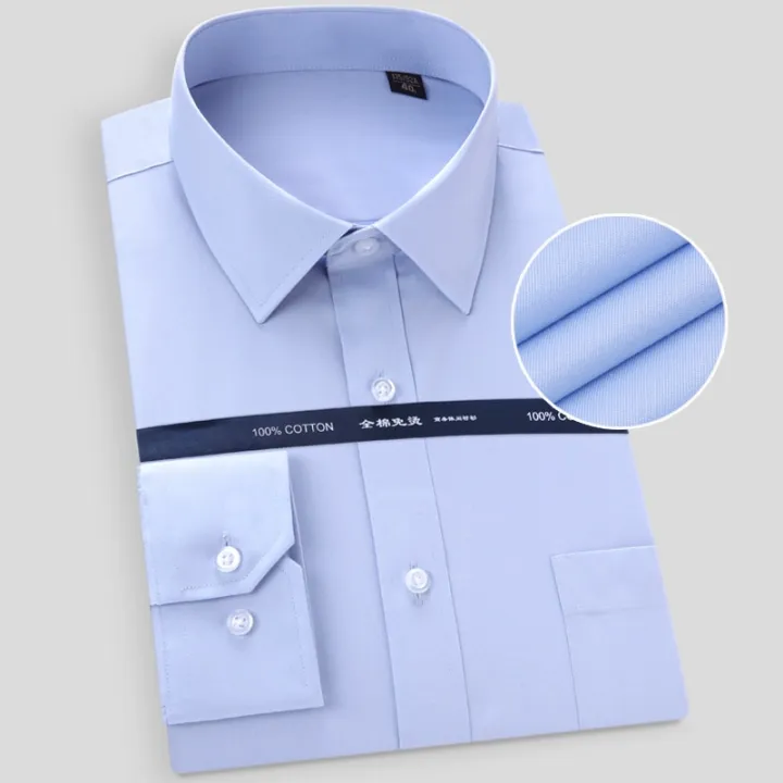High%20Quality%20Non-ironing%20Men%20Dress%20Long%20Sleeve%20Shirt%202022%20New%20Solid%20Male%20Plus%20Size%20Regular%20Fit%20Stripe%20Business%20Shirt%20White%20Blue%20-%20Image%203
