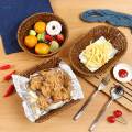 Fruit Basket Vegetables Basket Restaurant Basket PP Material Rattan Woven Tabletop Food Serving Basket Brown. 