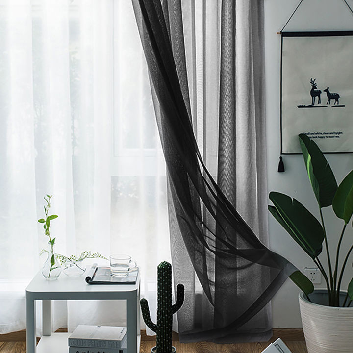 Migeet%20Sheer%20Curtains%20Living%20Room%20Rod%20Pocket%20Window%20Curtain%20Panels%20Bedroom%20Semi%20Sheer%20Voile%20Curtains%20White%20(55''Wx84''L,2%20Panels)%20-%20Image%203
