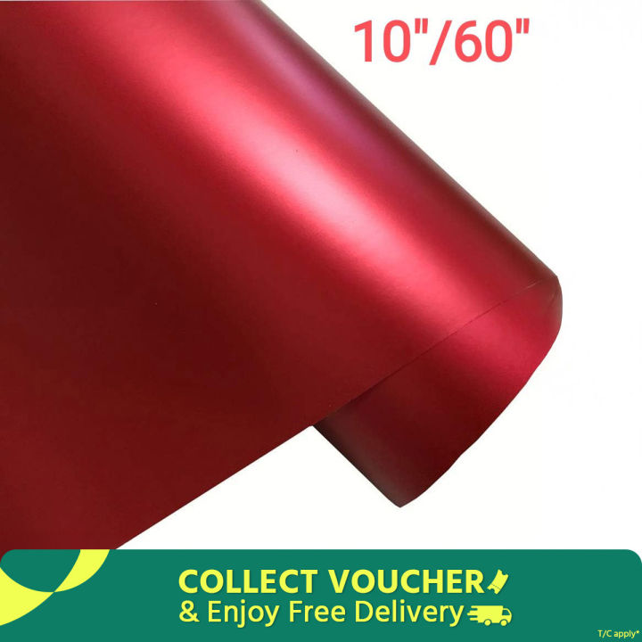 New Red Metallic Matte Vinyl Sticker For Bike & Car Dashboard Gear Panel Designing 10 inch Wide 60 inch Long