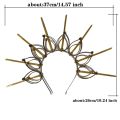 Greek Lolita Halocrown Virgin SunGoddess Baroque Tiara Crown Exaggerated Spiked Tiara Headband Girls Hair Accessories Headpiece. 
