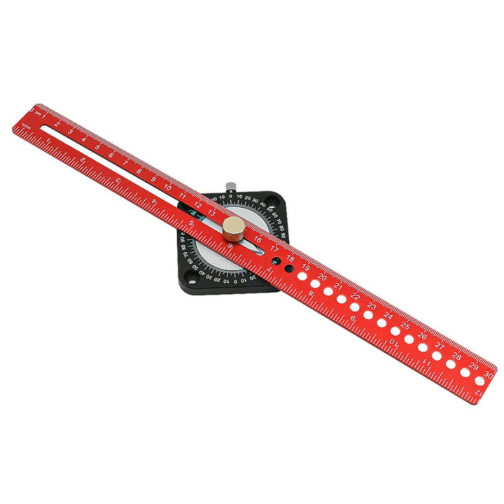 Carpentry Compass Ruler Circle Drawing Tool 12 Inches Aluminum Alloy Drawing Compass Parallel Vertical Crossing Ruler T-Type Drawing Ruler