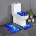 Cross-border one drop delivery carpet toilet three-piece set of underwater world floor mat bathroom mat absorbent mat to figure. 