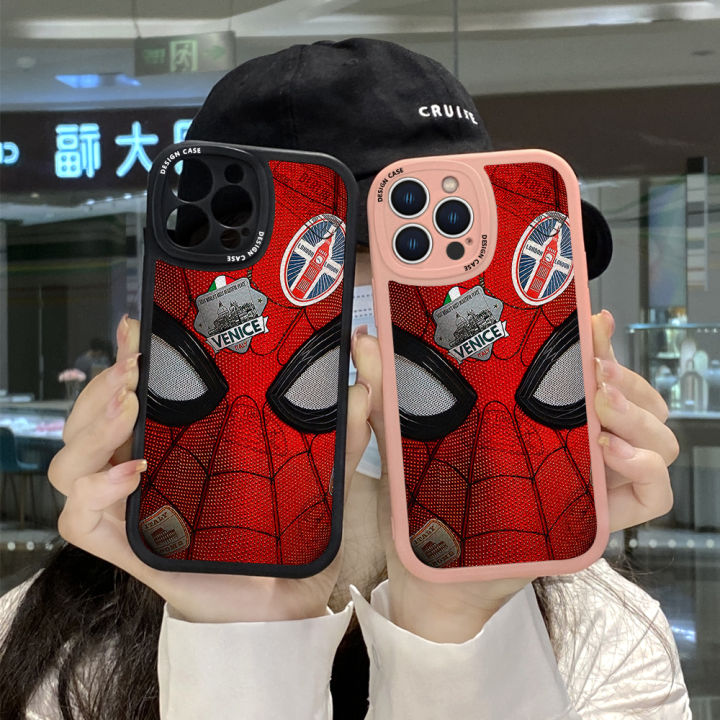 Jizetin%20for%20Realme%20C33%20Back%20Cover%20Spider%20Man%20Lambskin%20Texture%20PU%20Leather%20Back%20For%20Girls%20Boys%20Soft%20Phone%20Case%20-%20Image%204