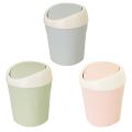 Plastic Mini Desktop Waste Bin Home Kitchen Trash Can Rolling Cover Dustbin Trash Basket for Table Home Office Desk Dustbin. 