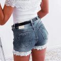 2021 Ladies Jeans Shorts Women's Slim Was Thin Elasticity Lace With Zipper Denim Shorts High Waist Shorts Jeans шорты женский. 