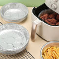 10PCS Oil-Proof Aluminum Foil Tin Box Round Disposable BBQ Tray Disposable Food Trays Baking Accessories. 