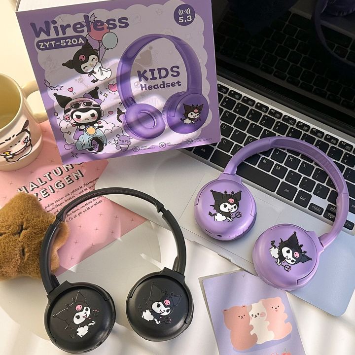 2024 New Sanrio Bluetooth Headset Headset Wireless Kulomi Cartoon Children Headset Factory Wholesale