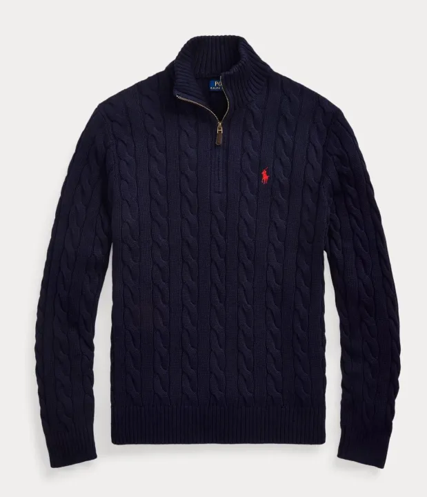 Ralph%20Lauren%20Cable-Knit%20Cotton%20Quarter-Zip%20Sweater%20%E2%80%93%20Navy%20Blue%20-%20Image%204