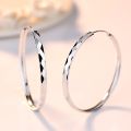 Fine 925 Sterling Silver Luxury 5CM Big Circle Hoop Earrings for Women Charms Original Designer Party Wedding Jewelry Gifts. 
