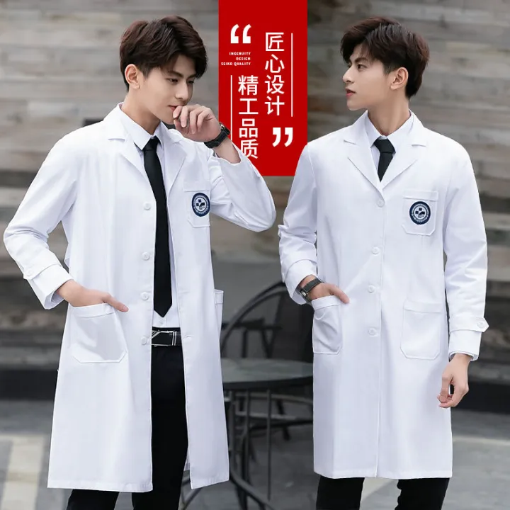 Korean%20Style%20White%20Gown%20Doctor's%20Overall%20Men's%20Overalls%20Summer%20Thin%20Short-Sleeved%20Clothes%20Lab%20Coat%20Nurse%20Beauty%20Salon%20-%20Image%204