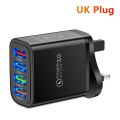 4 Ports USB Charger 3.1A Wall Charge Adapter QC 3.0 Fast Charging For Samsung Xiaomi Huawei Mobile EU/US Plug Charging Adapter. 