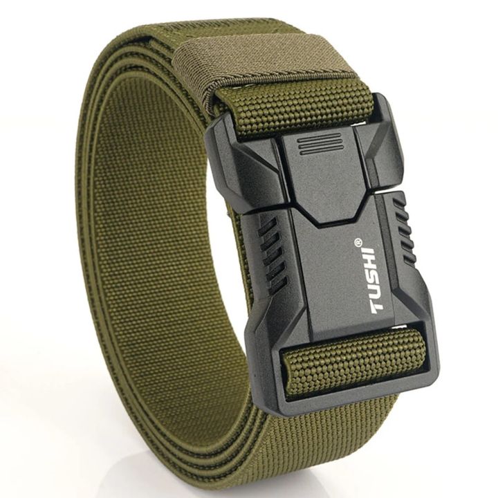 TUSHI%20New%20Unisex%20Elastic%20Belt%20Aluminium%20Alloy%20Quick%20Release%20Buckle%20Tough%20Stretch%20Nylon%20Men's%20Military%20Tactical%20Belt%20Accessories%20-%20Image%202