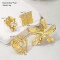 Enacolor 4Pcs/Set Retro Gold Irregular Alloy Flowers Ring Set Joint Rings for Women Exaggeration Jewelry Accessories Gifts.