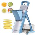 Once For All Upgrade Safe Mandoline Slicer Plus - Adjustable Vegetable Food Chopper Potato Fries Cutter - Detachable Blade. 