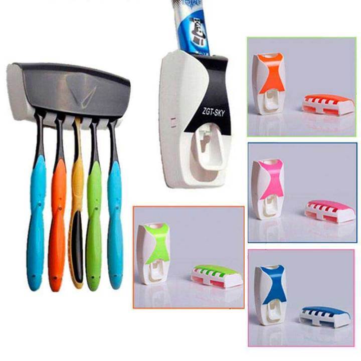 Automatic Toothpaste Dispenser with Toothbrush Holder – Smart Brush Organizer