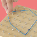 Wooden Geoboard Mathematical Manipulative Array Block Geoboard Kids Educational Toy With Rubber Cards Montessori Puzzle Toys. 
