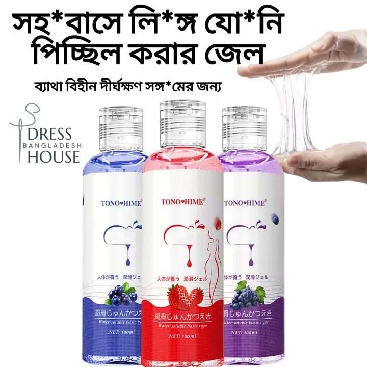 Tono Hime Fruit Flavor Water Based Warming / Tingling Lubricant Gel for Men & Women With Long Lasting Re-use Dotted Condom 100ml