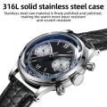 ADDIESDIVE New Men's Watches 38MM Luxury Quartz Wristwatch For Men Retro Chronograph 100M Waterproof Clock Leather Diving Watch. 