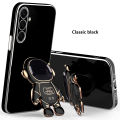 Tokifu For Samsung Galaxy A25 Back Cover With Astronaut Folding Holder Luxury 6D Plating Case Soft Silicone Bracket Phone Cases. 