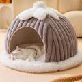 Dog Cat Bed Semi Enclosed Pet Cat Nest for under 6 Catties Pomeranian Kitten.