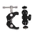 Multi-Function Ball Head Adapter Arm Mount with Adjustable Clamp Accessory for Cameras.