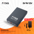FiTAS TM55 DC Mini UPS 5V 9V 12V Output With Charger. 